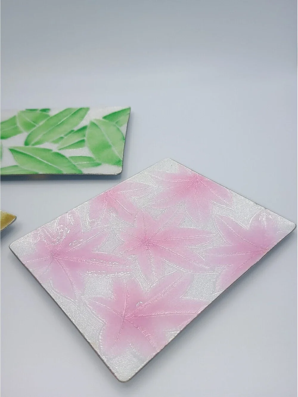 Set of 3 Vintage Lutèce Ceramic Plates with Leaf and Floral Patterns